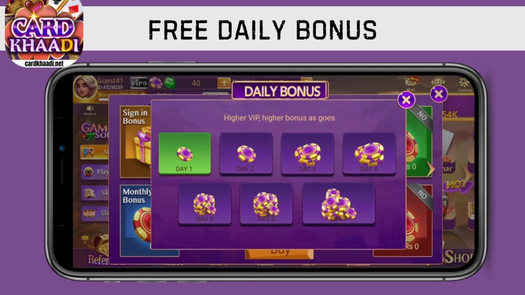 Card Khaadi Daily Bonus